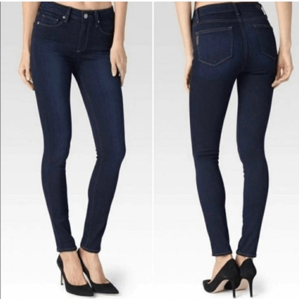 PAIGE Women's Dark Blue Skinny Jeans